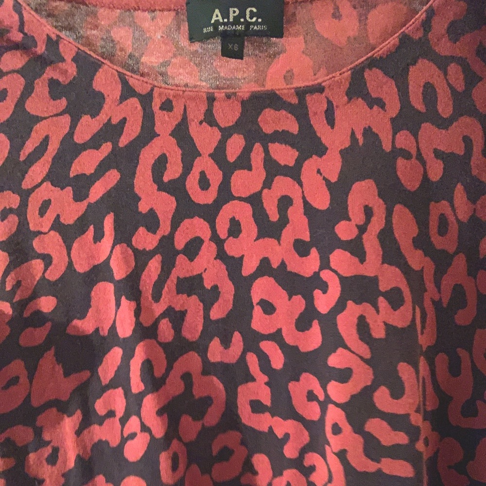 A.P.C. Leopard print thin sweater-cut knit top